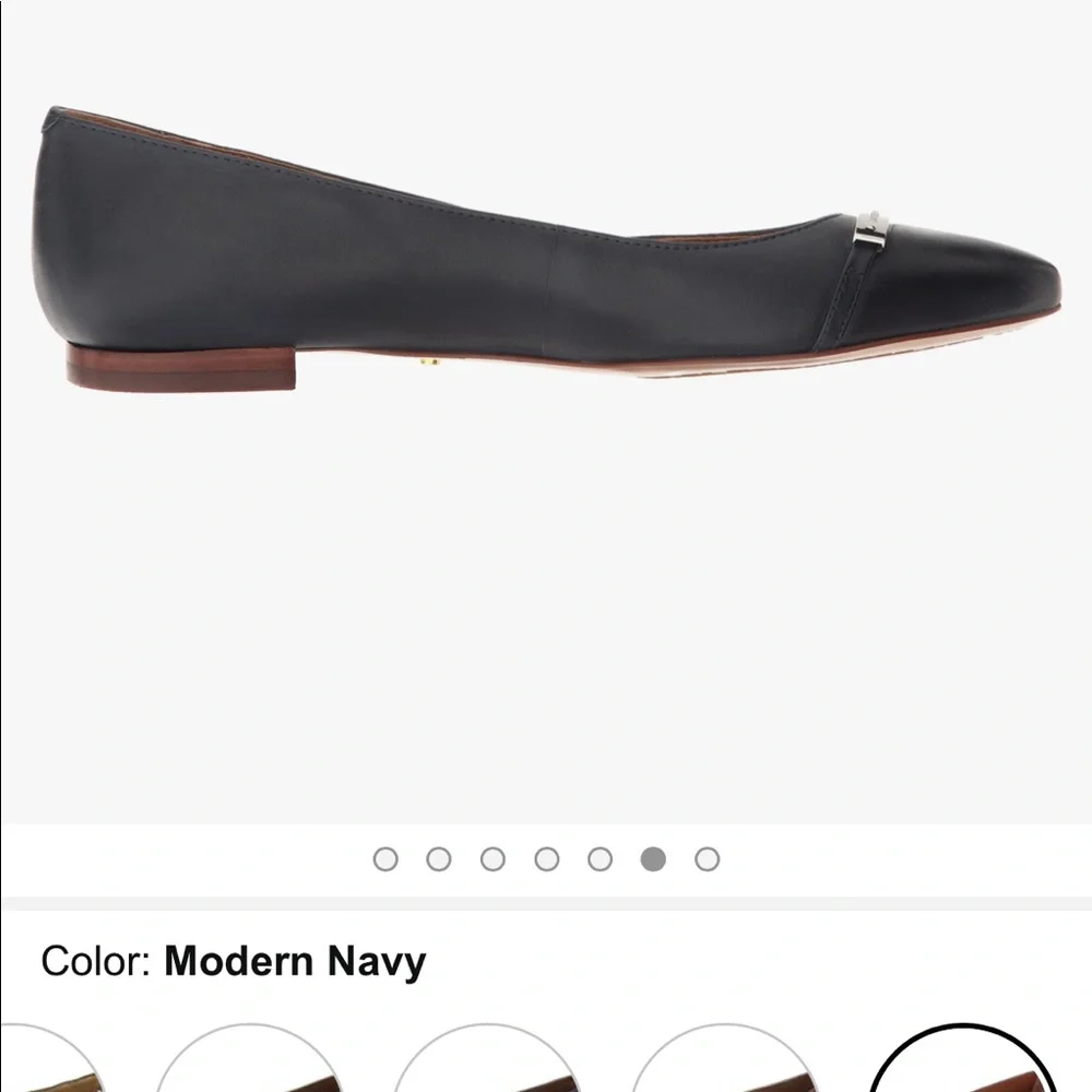 CLEARANCE 🚨 Authentic LAUREN RALPH LAUREN Navy Blue Farrel 100% Leather Flats - Picture 7 of 12